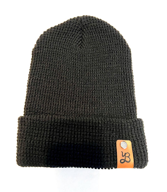 Yeah Buddy Waffle Cuffed Beanie - Black