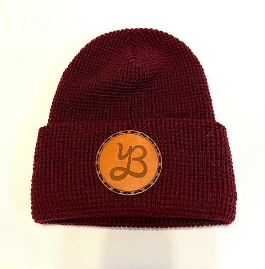 Yeah Buddy Waffle Cuffed Beanie - Maroon