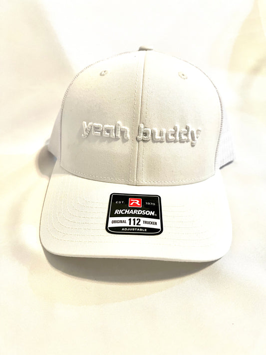 Yeah Buddy Trucker Hat - White/White