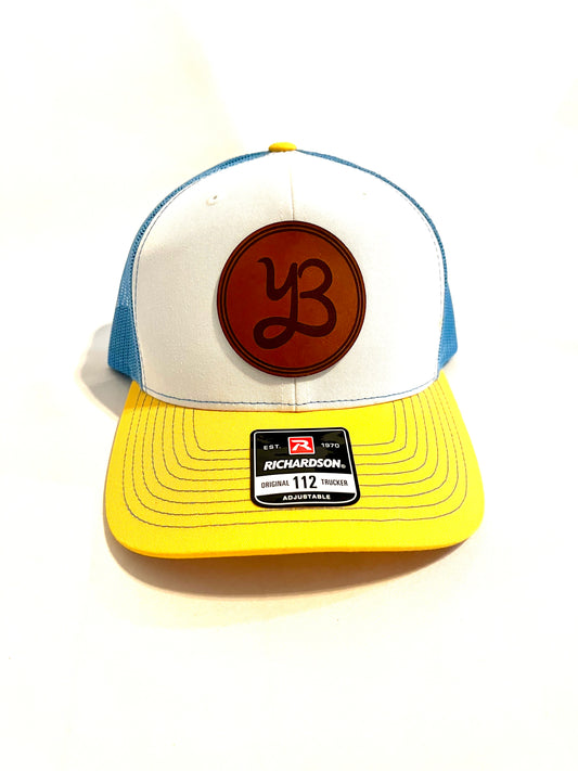 Yeah Buddy Trucker Hat - White/Columbia Blue/Yellow